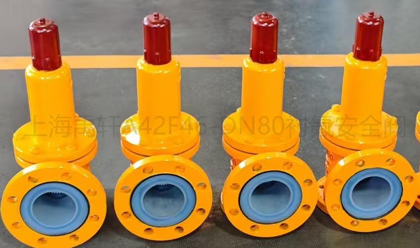 A42F46-DN80全衬氟安全阀，助力制药厂化工管道严守安全防线(图1)